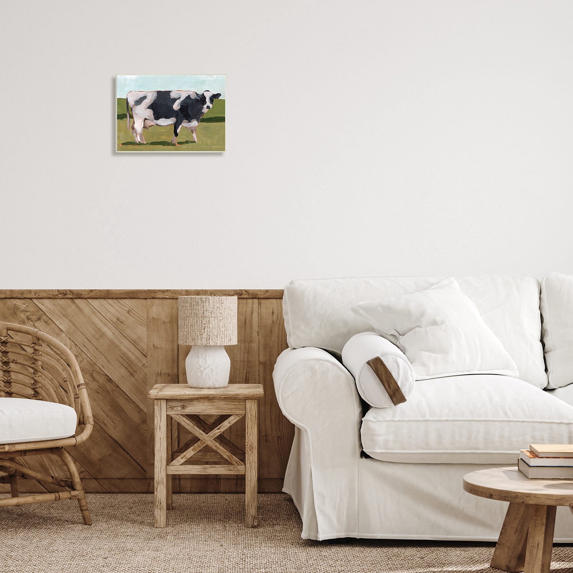 Stupell Industries Country Farm Cow Grazing Cattle Traditional Painting, 15 x 10, Design by Melissa Wang