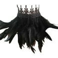 thumbnail image 3 of de plumas góticas Cabo Cuello Warp Faux Halloween Escenario Traje de baile de graduación jinwen Envoltura de cuello gótica, 3 of 5