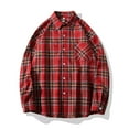 thumbnail image 4 of Tawop Button Up Shirt Men Vintage Plaid Casual Long Sleeve Shirts Big Mens Loose Shirts ,Size L, 4 of 6