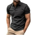 thumbnail image 2 of 2 Pack Golf Shirts for Men Short Sleeve Button Collared Athletic Workout T-Shirts Mens Casual Solid Pullover Breathable Baseball Tees Tops, 2 of 8