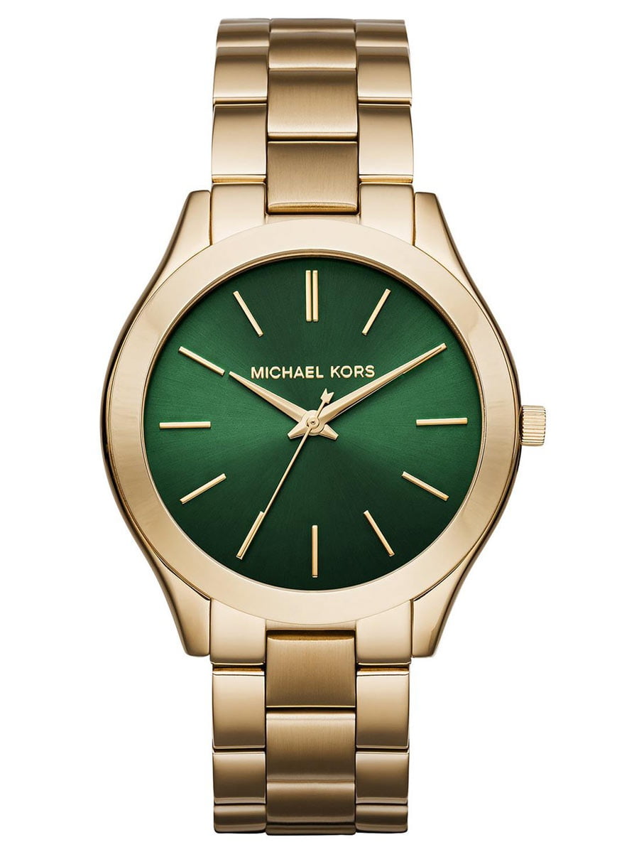 michael kors gold and green watch