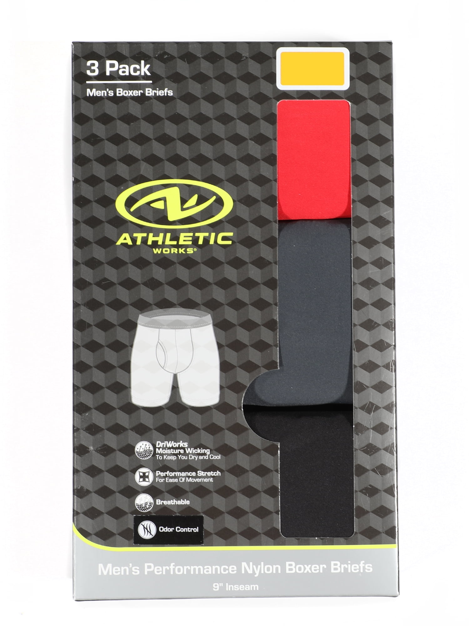 Athletic Works Men's Size XL Boxer Briefs Underwear 3 Pack - 9