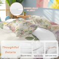 thumbnail image 4 of Vintage Flowers Twin Size Comforter Set, White Pink Purple Flower Plants Butterflies Linen Bedding for All Seasons, 4 Pcs Bed Set, 1 Quiltcover (68"x86") ,1Sheet(67"x116"), 2Pillowcases (30"x20"), 4 of 9