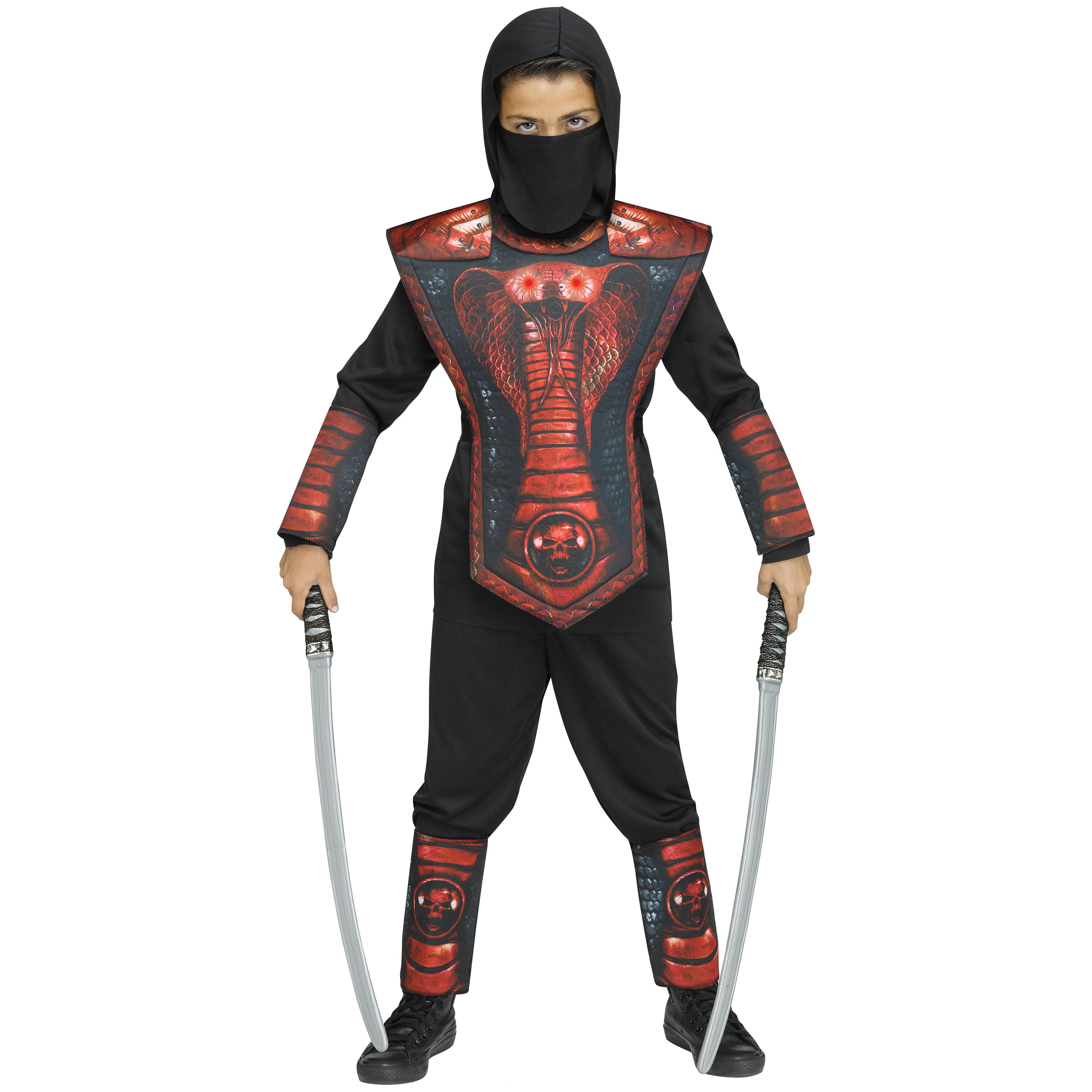 Fun World Inc. Cobra Ninja Halloween Fantasy Costume Male, Child, Red