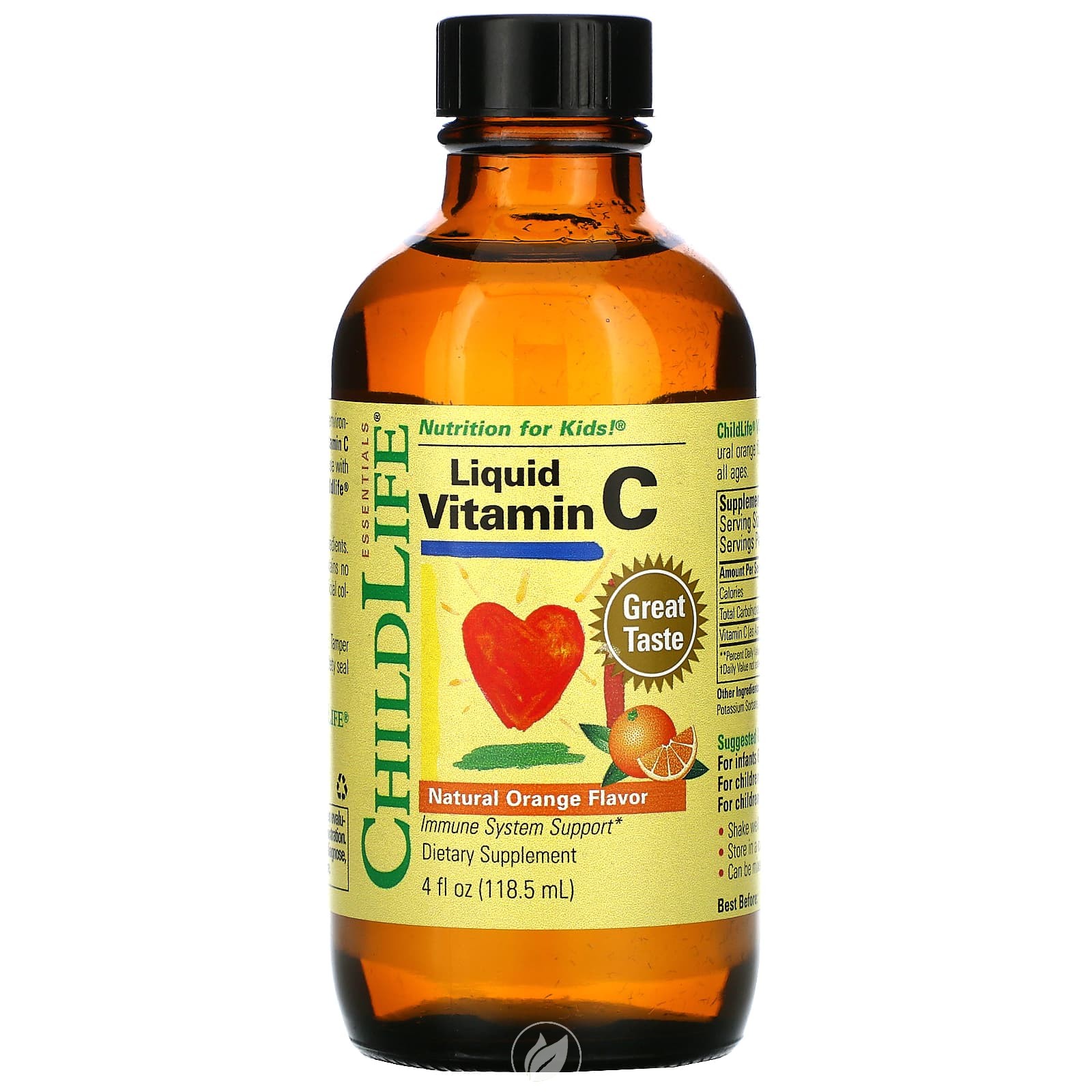 ChildLife, Essentials, Liquid Vitamin C, Natural Orange, 4 fl oz (118.5