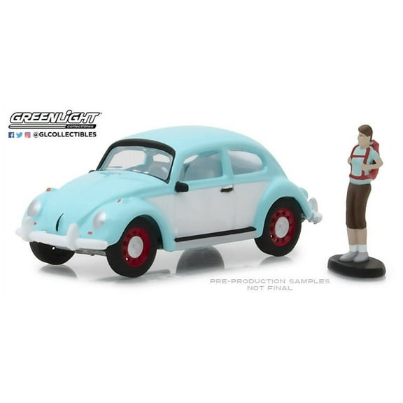 Greenlight 1:64 The Hobby Shop Classic Volkswagen Beetle W Backpacker