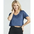 thumbnail image 5 of Real Essentials 5 Pack: Women's Dry-Fit Short Sleeve V-Neck Crop Top Boxy Athletic Tee, 5 of 6