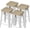 Beige, variant on Anti-Slip Bar Stool Cushions Square Bar Stool Seat Cushions with Ties Set of 4 Small Square Chair Pads with Machine Washable Cover 12"X12"X2" (Coffee)