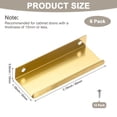 thumbnail image 3 of Uxcell 6 Pack Tiradores de Cajones de Armario 3.15" Tiradores de Bisel de Aluminio Oro Cepillado, 3 of 6