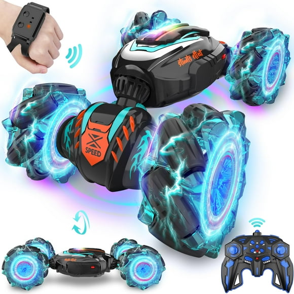 Remote Control Car, Gesture Sensing RC Stunt Car, 4 WD Transform Off Road for Rotating, 2.4Ghz Hand Controlled Remote Control Twister Cars, RC Cars for Kids Boys Girls T