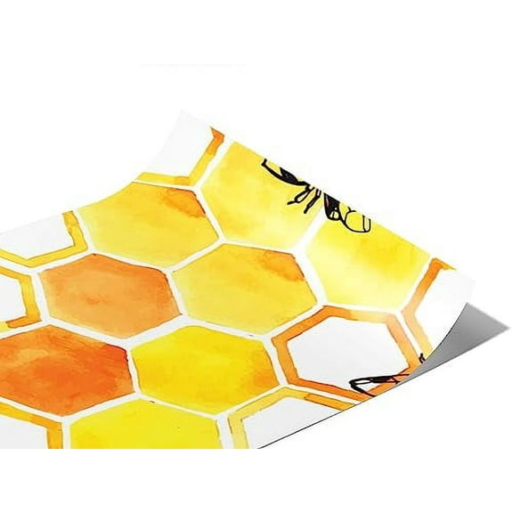 Rwraps Bee Bzzzy Busy Gloss Vinyl Film Wrap 59in x 9ft Vinyl Vehicle Car Film Sheet Roll