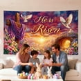 thumbnail image 5 of Easter Banner, Happy Easter Bunny and Colorful Eggs Party Decorations, Photo Booth Background Cloth For Holiday Atmosphere Setup, 72x36 Inches, 5 of 5