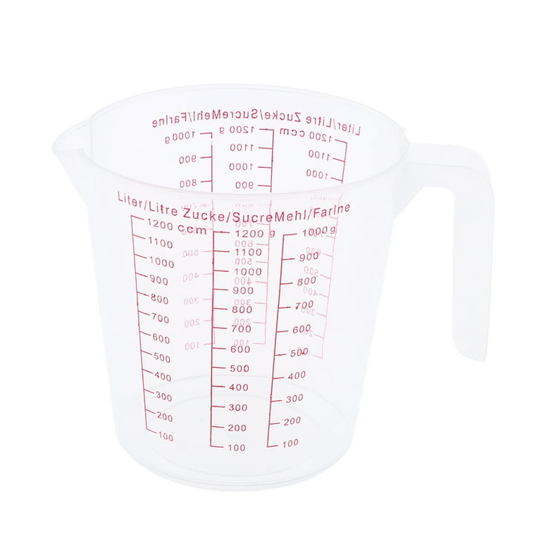 Simax Glass Measuring Cup | Durable Borosilicate Glass, Easy to Read Metric Measurements- Liter, Milliliter, Ounce, Sugar Grams, Flour Grams, Drip