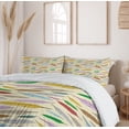 thumbnail image 6 of Ambesonne Retro Duvet Cover Set, Bohemian Feathers Pattern, 2-Calking, Eggshell and Multicolor, 6 of 7