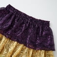 thumbnail image 6 of Women Mardi Gras Sequin Mini Skirts Ruffled Sparkly Colorful Short Skirts High Waist Shiny Glitter Carnival Skirt - Sequin Tiered Skirt Elastic Waist Glitter Ruffled Layered Mini Skirt Purple S, 6 of 6