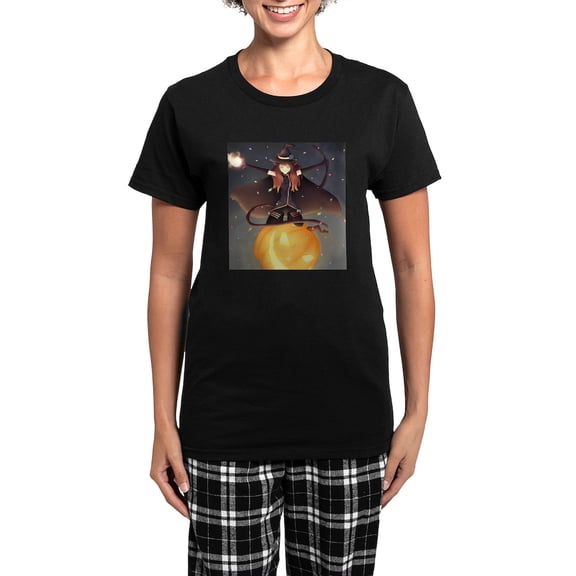 CafePress - Trick Or Treat Women's Dark Pajamas - Women's Short Sleeve Print T-Shirt and Pants Dark Cotton Pajama Set