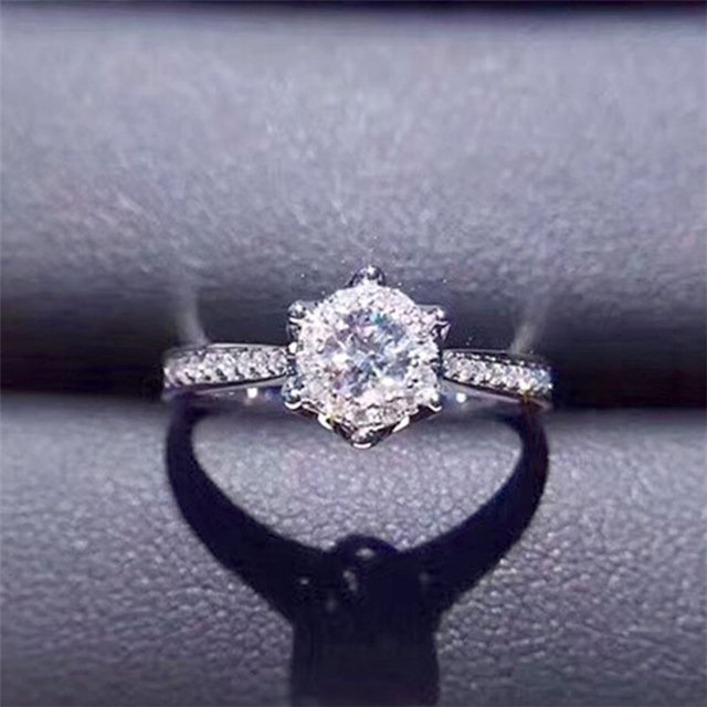 Anillos de joyería de moda CC para mujer, dijes de Zirconia cúbica, compromiso de boda nupcial, anillo de Color oro blanco, triangulación de envío Tan Jianjun unisex