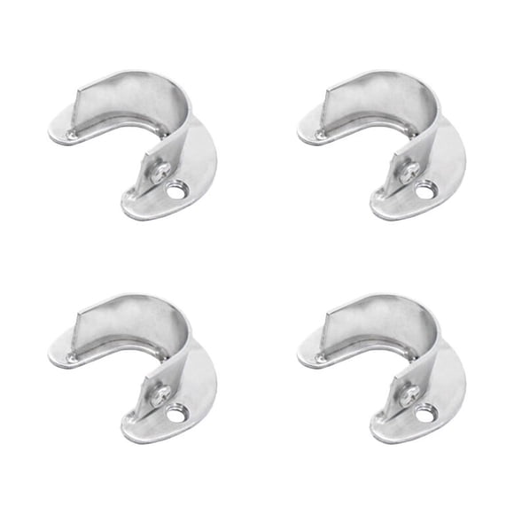 4 soportes de acero inoxidable para barra de ropa, para armario, con brida (25 mm)