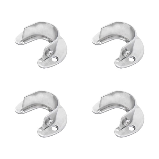4 soportes de acero inoxidable para barra de ropa, para armario, con brida (25 mm)