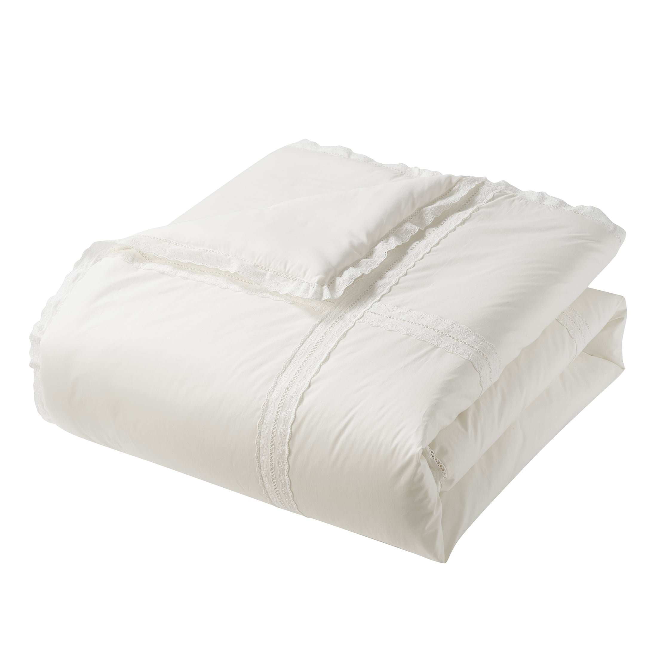 My Texas House Lace Applique 2-Piece Ivory Adult Comforter Set, Twin/Twin XL