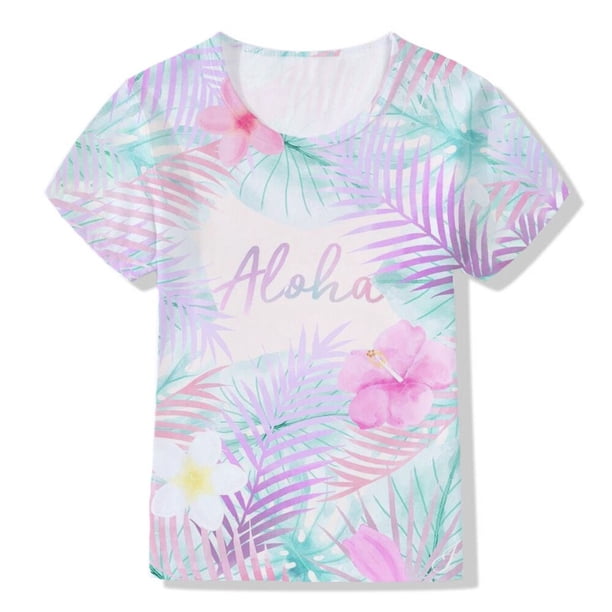 Camiseta de niño para niños, Top de punto bonito para bebés, ropa de calle de manga corta para niños de 1 a 12 años, T-shir90 Harajuku para niños y niñas Gao Jinjia LED