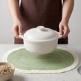 thumbnail image 4 of Farmhouse Placemats Set of 6 Woven Placemats for Dining Table Decor Indoor Outdoor Kitchen Table Mat Wipe Clean Green 17.7x11.8inch, 4 of 6