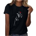 thumbnail image 1 of yievot Chemises pour Femmes Mode Manches Courtes Col Rond Impression de la Saint-Valentin Chandail Décontracté T-Shirt Hauts Chemise, 1 of 5