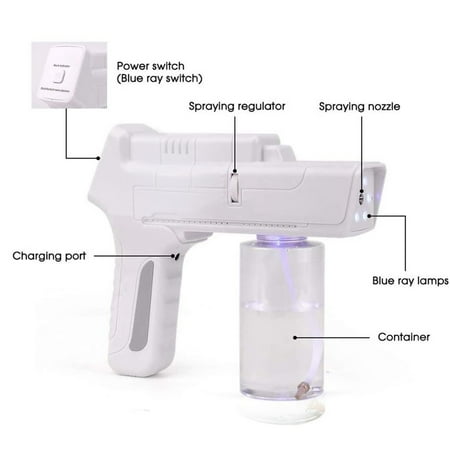 

350ML Blue Light Nano Steam Atomizing Fogger Disinfection Sprayer With Battery