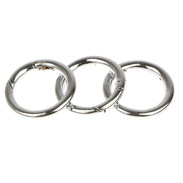 Almencla 3 Pcs Round Carabiner Gate O Sp Loaded Gate Clips Hook Key Buckle, 35mm