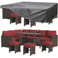 thumbnail image 1 of AECOJOY 7 Pieces Patio Furniture Set and Protection Cover PE Rattan Outdoor Dining Set Sectional Sofa Couch with Table Patio Conversation Set in Wine Red, 1 of 7