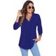 thumbnail image 5 of Txlixc Camisa suelta para mujer, jersey de manga tres cuartos con cuello en V de color sólido informal para adultos Txlixc Moda, 5 of 8