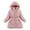 Z1 Pink, variant on Kids Long Padded Coat, Belted Waist Jacket with Ball Thick Lining, Warm Winter Outerwear for Cold Weather,Size:11-12 Years