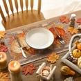 thumbnail image 4 of Smile Dot Pumpkins Leaves Fall Placemats Set of 4 for Table Runner, Wooden Plank Texture Kitchen Dining Table Decoration for Indoor Party 12x18 Inch, 4 of 6