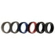 thumbnail image 1 of Juego de anillos escalonados de boda de silicona de 2 capas - Negro por ROQ para hombres - Anillo de 6 x 12 mm, 1 of 1