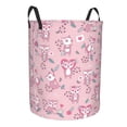 thumbnail image 2 of PAYOHTO Foldable Laundry Room Hamper Bucket Waterproof Bathroom Basket for College Student Living Room Storage Pillows Blankets Pink Cute Monkey, 2 of 8