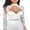 White, variant on Women Sexy Lace Patchwork Tops Long Sleeve Push Up See-through Crop Tops Ladies Summer Spring Low-cut Slim Blouses