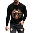 thumbnail image 3 of Visit the JURANMO Store Mens Big and Tall Christmas T Shirts Santa Graphic Long Sleeve Crew Neck Casual Tee Tops Fashion Holiday Party Tees Black XXL, 3 of 6