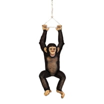 Monkey Chimpanzee Hanging On Rope Life Size Statue