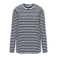 thumbnail image 4 of GEWSEY Women's Slim-Fit 3/4 Sleeve Boat Neck T-Shirt Navy, L, 4 of 5