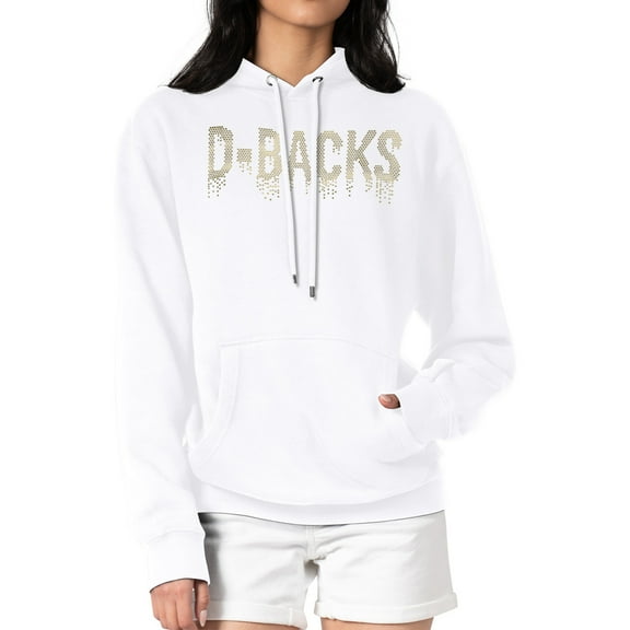 Women's G-III 4Her by Carl Banks White Arizona Diamondbacks Metallic Drop Fleece Hoodie