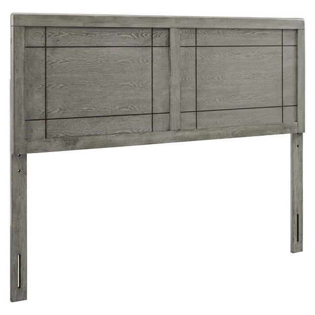 Pemberly Row Twin Modern Rubberwood and MDF Headboard in Gray