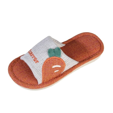 

QYZEU Calf Boots for Women Women Slipper Socks With Grippers Size 9-11 Ladies Fashion Color Matching Cloth Cover Carrot Decoration Open Toe Flat Cotton Slippers
