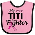 thumbnail image 3 of Inktastic Breast Cancer Awareness My Titi is a Fighter Boys or Girls Baby Bib, 3 of 4