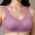 thumbnail image 2 of ZSQDM Womens Underwear Women's Underwire Underwear Lace Breathable Comfortable Up Anti Sag Bra Purple S, 2 of 7