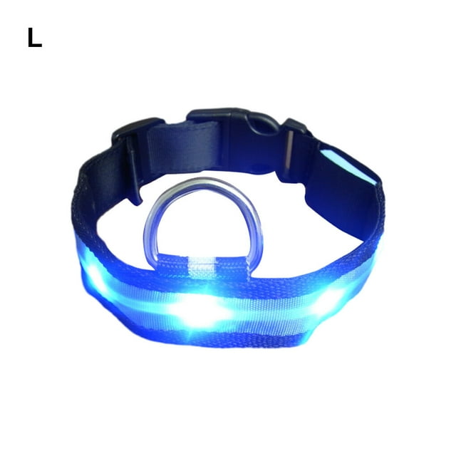 Collier Lumineux Ajustable pour Animaux, Collier de Randonnée de Nuit, Animaux Marchants, Ras-de-Cou Lumineux pour Animaux, Portable, Lavable, Colliers, Fournitures pour Animaux, Cadeau, Bleu G