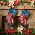 thumbnail image 6 of Uemuo Eagle Head With American Flag Print Christmas Stockings, 18inch Xmas Hanging Stocking Decorations for Christmas Party Family Decor, 6 of 7