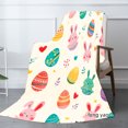 thumbnail image 2 of Amarainy Easter Bunny And Eggs Flannel Throw Blanket For Winter Gift Home Sofa Bed Decoration 50x60 inch, 2 of 5