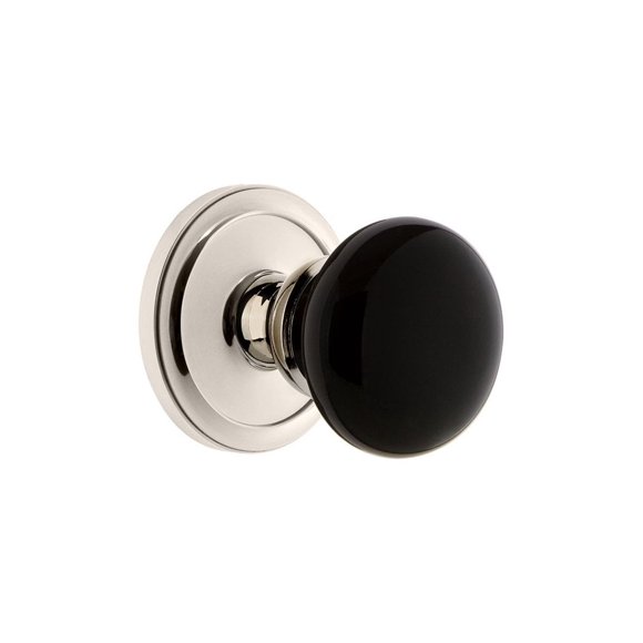 Grandeur Hardware 852939 Circulaire Rosette with Coventry Knob Privacy, Backset Size: 2.75", Polished Nickel