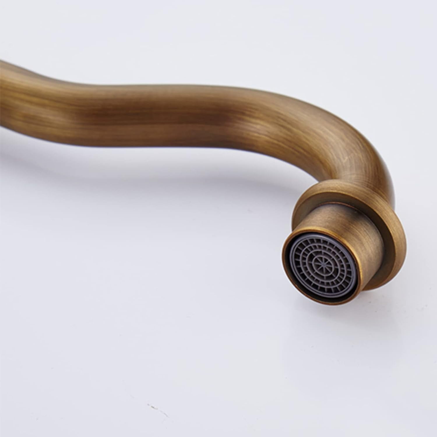 Antique Brass Bathroom Sink Faucet, Single Handle Basin Mixer Tap for Hot and Cold Water, Single Hole, Vintage Sink Faucet Bathroom, A