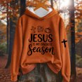thumbnail image 2 of SwiftWear Women's Thanksgiving Jesus Hoodie Fall Graphic Print Pullover Sweatshirt with Cross Motif, Oversize Casual Hooded Tops Orange, 2 of 3